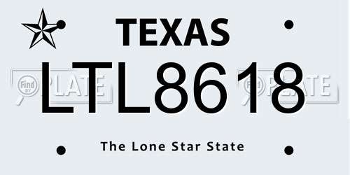 LTL8618 Texas License Plate