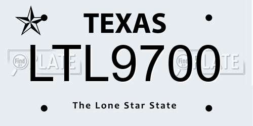 LTL9700 Texas License Plate