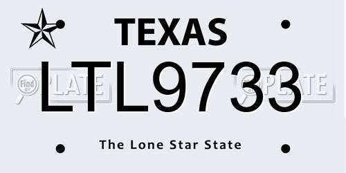 LTL9733 Texas License Plate