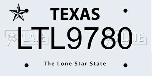 LTL9780 Texas License Plate