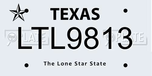 LTL9813 Texas License Plate