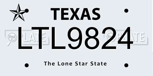 LTL9824 Texas License Plate