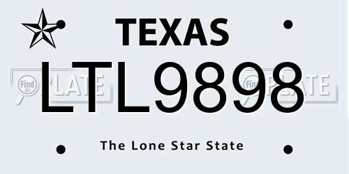 LTL9898 Texas License Plate
