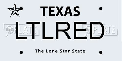 LTLRED Texas License Plate