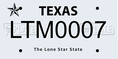 LTM0007 Texas License Plate