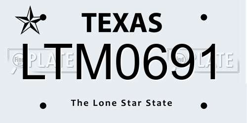 LTM0691 Texas License Plate