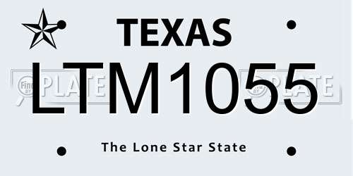 LTM1055 Texas License Plate