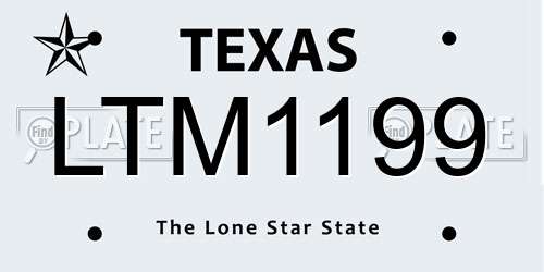LTM1199 Texas License Plate