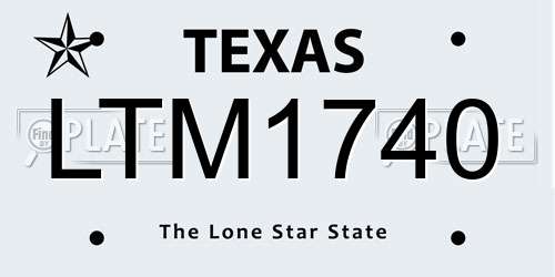 LTM1740 Texas License Plate