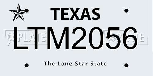 LTM2056 Texas License Plate
