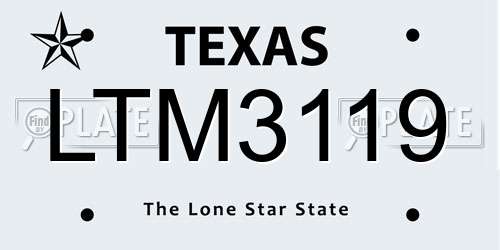 LTM3119 Texas License Plate