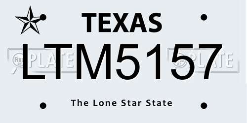 LTM5157 Texas License Plate