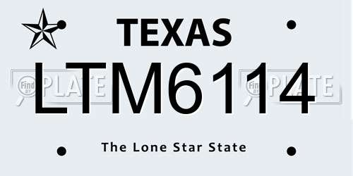 LTM6114 Texas License Plate