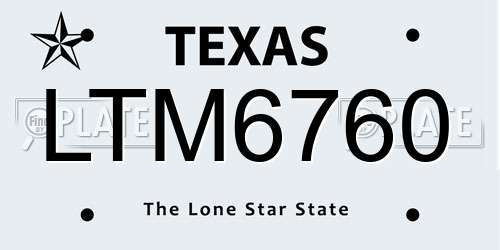 LTM6760 Texas License Plate