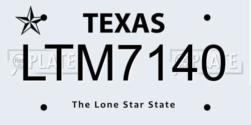 LTM7140 Texas License Plate