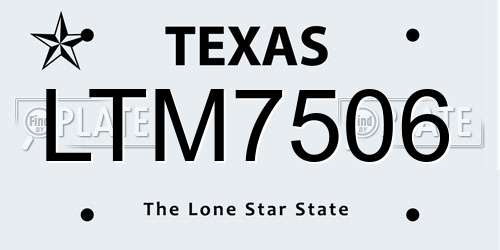 LTM7506 Texas License Plate