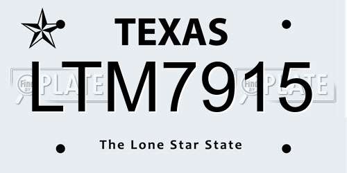 LTM7915 Texas License Plate
