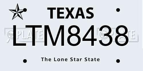LTM8438 Texas License Plate