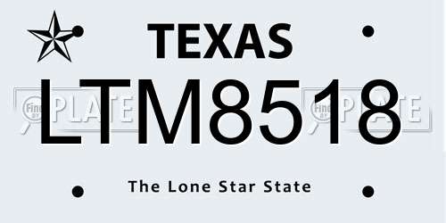 LTM8518 Texas License Plate