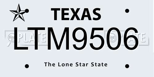 LTM9506 Texas License Plate