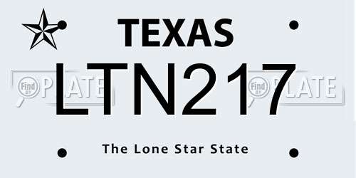 LTN217 Texas License Plate