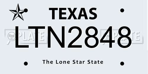 LTN2848 Texas License Plate
