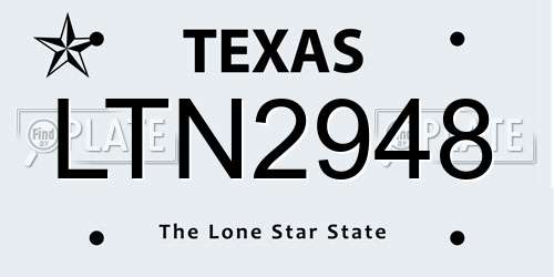 LTN2948 Texas License Plate