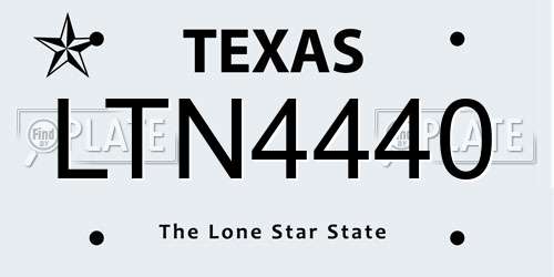 LTN4440 Texas License Plate