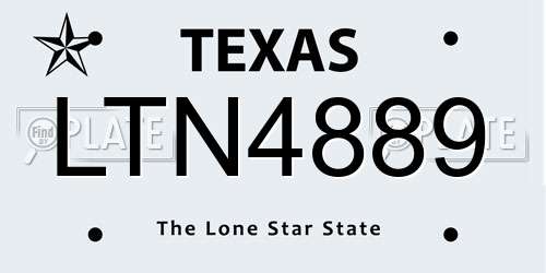 LTN4889 Texas License Plate