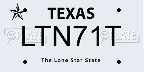 LTN71T Texas License Plate