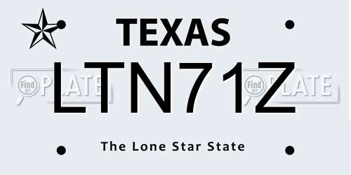 LTN71Z Texas License Plate