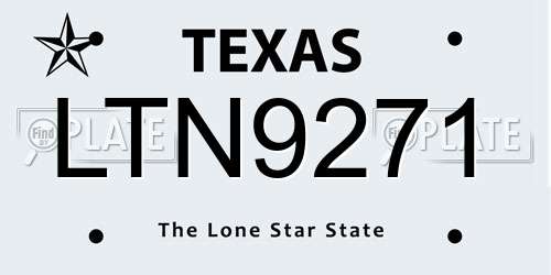 LTN9271 Texas License Plate