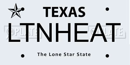LTNHEAT Texas License Plate