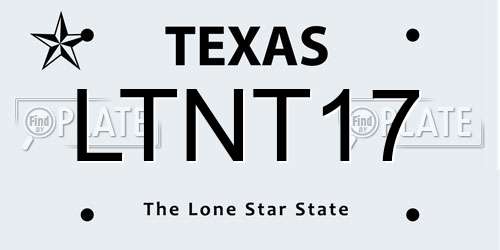 LTNT17 Texas License Plate