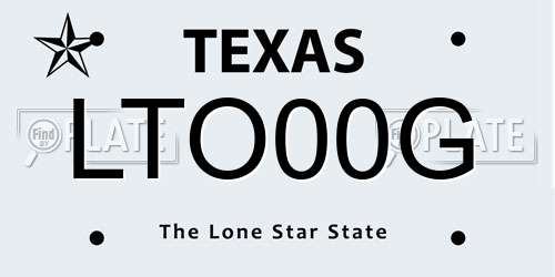 LTO00G Texas License Plate