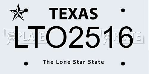 LTO2516 Texas License Plate
