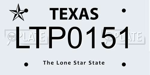 LTP0151 Texas License Plate