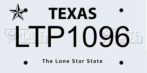 LTP1096 Texas License Plate