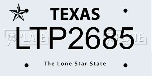 LTP2685 Texas License Plate