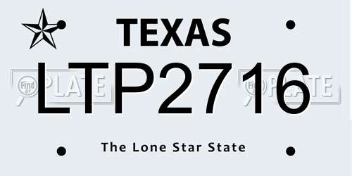 LTP2716 Texas License Plate