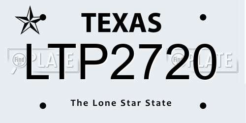 LTP2720 Texas License Plate