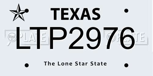 LTP2976 Texas License Plate