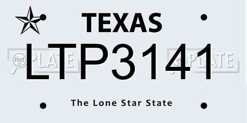 LTP3141 Texas License Plate