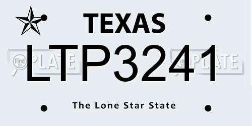 LTP3241 Texas License Plate