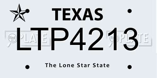 LTP4213 Texas License Plate