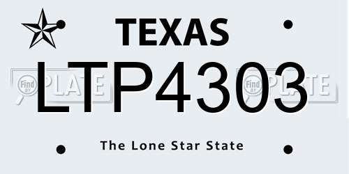 LTP4303 Texas License Plate