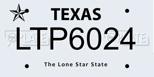 LTP6024 Texas License Plate