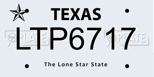 LTP6717 Texas License Plate