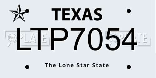 LTP7054 Texas License Plate