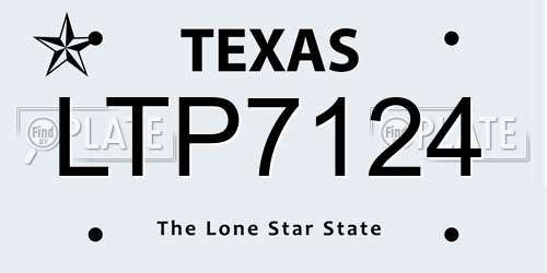 LTP7124 Texas License Plate